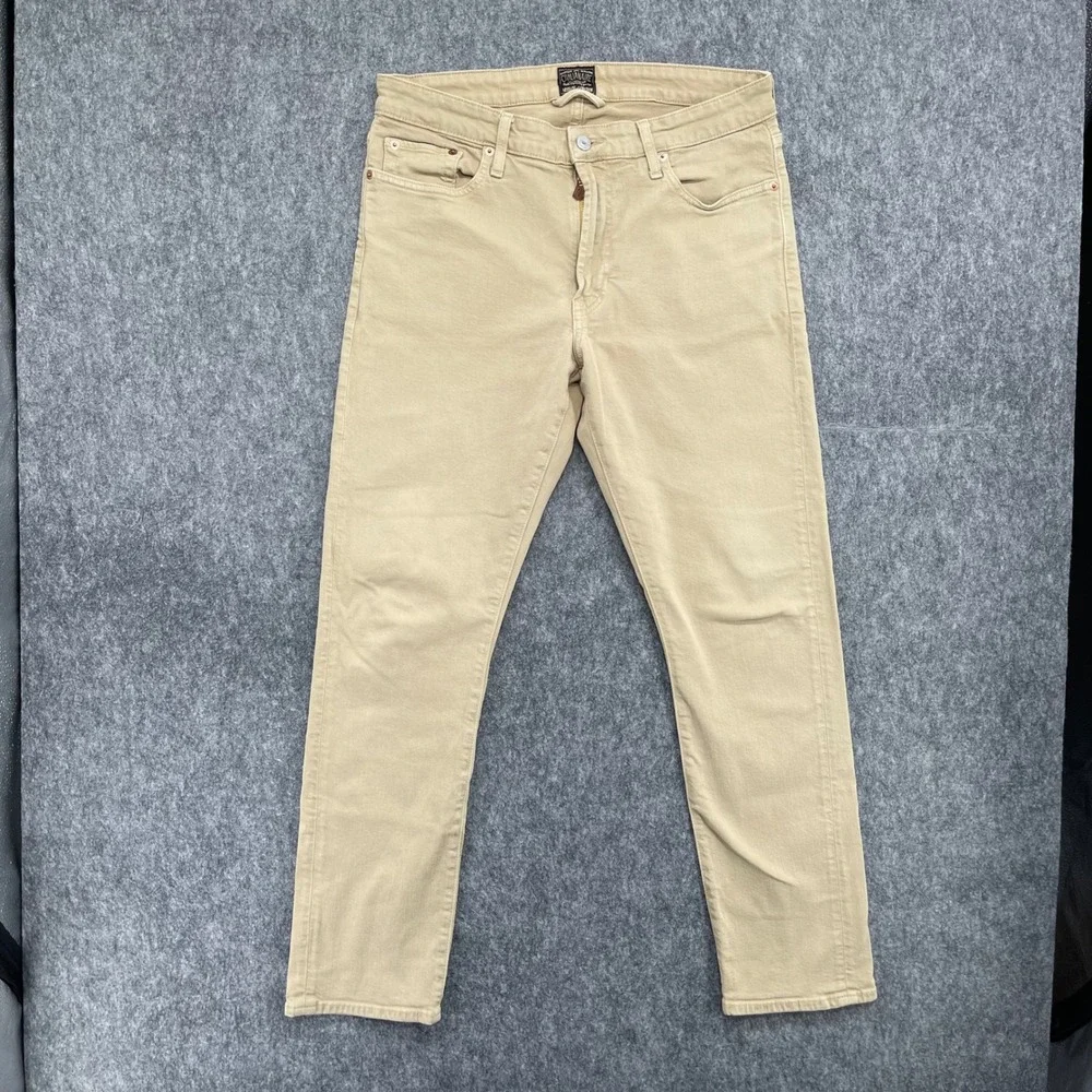 CIVILIANAIRE Jeans Mens 32x30  Slim Fit Beige Denim Walker Allen Edmonds